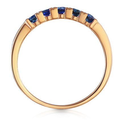 Кольцо из красного золота с сапфирами