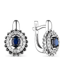 Серьги из белого золота с бриллиантами, сапфирами