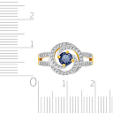 Кольцо из желтого золота с бриллиантами, сапфиром