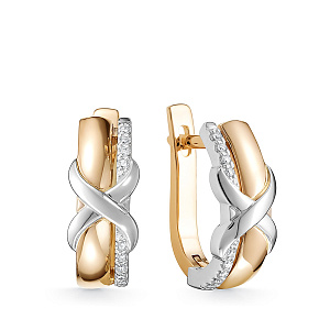 Серьги из красного золота с бриллиантами