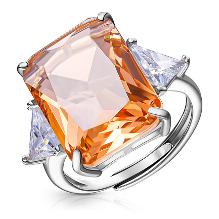 Кольцо из серебра с фианитом