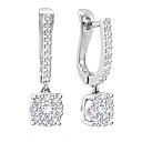 Серьги с английским замком из белого золота с бриллиантами