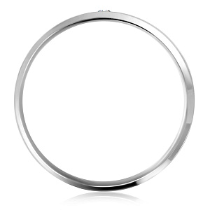 Кольцо обручальное из белого золота с бриллиантом