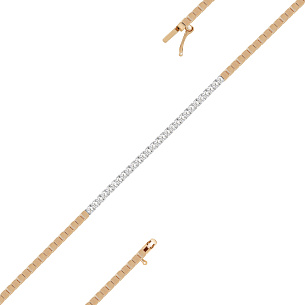 Браслет из красного золота с бриллиантом