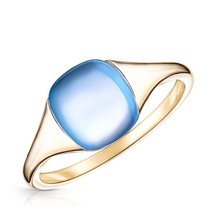 Кольцо из желтого золота с топазом