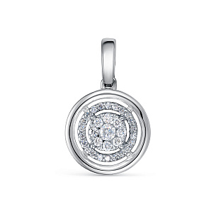 Подвеска из белого золота с бриллиантом