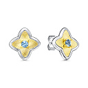 Серьги с английским замком из серебра с фианитами