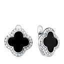 Серьги с английским замком из серебра с фианитами