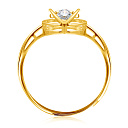 Кольцо из желтого золота с фианитом