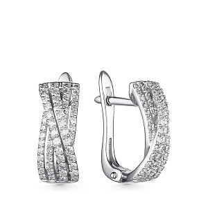 Серьги с английским замком из белого золота