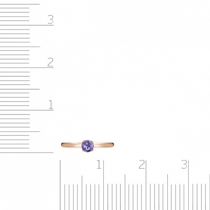 Кольцо из красного золота с танзанитом