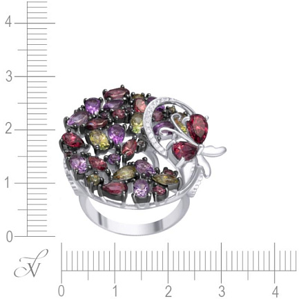 Кольцо из белого золота с бриллиантами