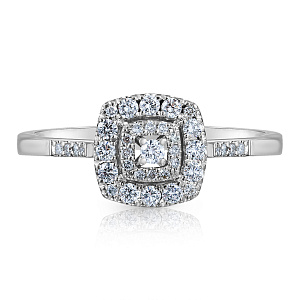 Кольцо из белого золота с бриллиантами