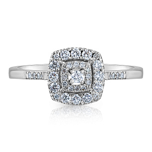 Кольцо из белого золота с бриллиантами