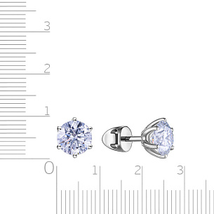 Пусеты из белого золота с бриллиантами