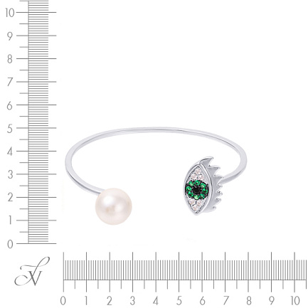 Браслет декоративный из серебра с жемчугом