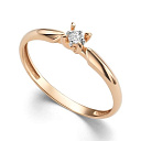 Кольцо из красного золота с бриллиантом