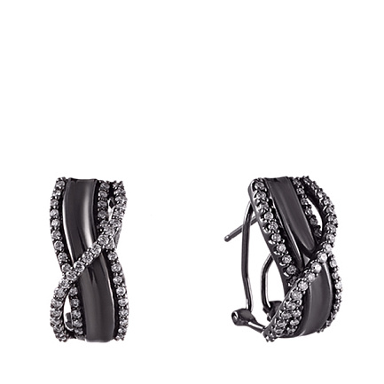 Серьги из белого золота с бриллиантами