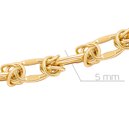 Браслет ручной работы из желтого золота, плетение муза