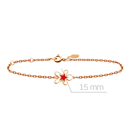 Браслет декоративный из красного золота с эмалью