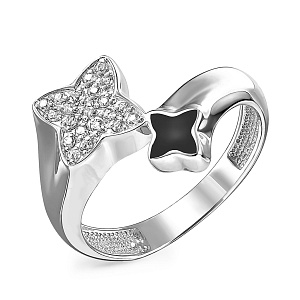 Кольцо из серебра с фианитами