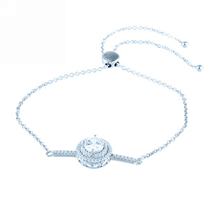 Браслет декоративный из серебра с фианитом