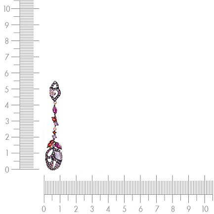 Подвеска из красного золота с бриллиантами, сапфирами