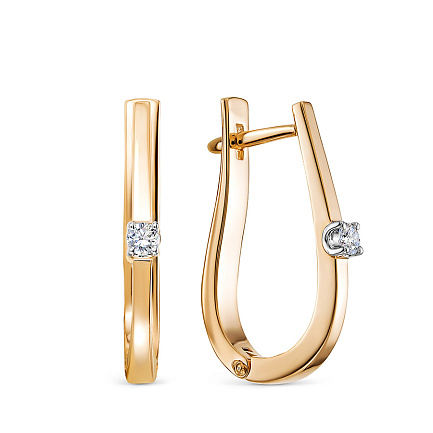 Серьги из красного золота с бриллиантами