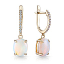 Серьги с английским замком из желтого золота с бриллиантами