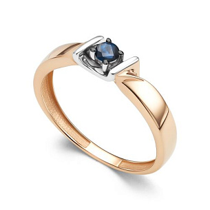 Кольцо из красного золота с сапфиром
