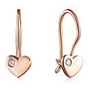 Серьги с французским замком из красного золота