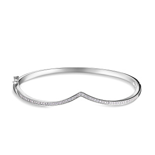 Браслет декоративный из серебра с фианитом