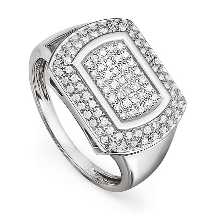 Кольцо из серебра с фианитами