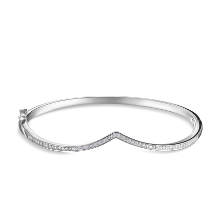 Браслет декоративный из серебра с фианитом