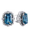 Серьги из белого золота с топазами