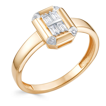 Кольцо из красного золота с бриллиантами