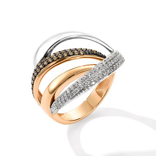 Кольцо из красного золота с бриллиантом