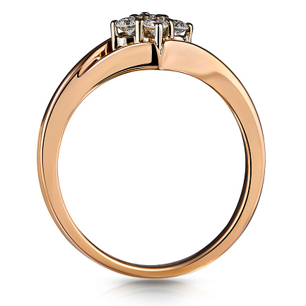 Кольцо из красного золота с бриллиантами