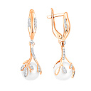 Серьги с английским замком из красного золота