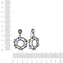 Серьги из белого золота с аквамаринами, перидотами