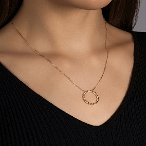 Колье из желтого золота с фианитом