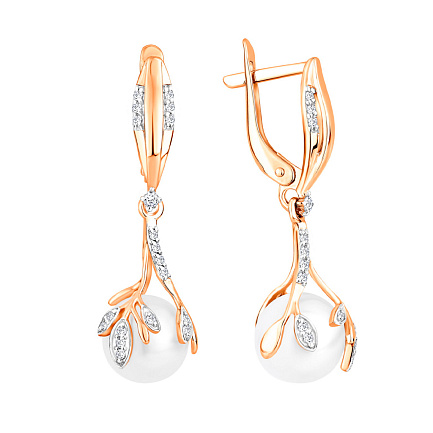 Серьги с английским замком из красного золота