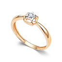 Кольцо из красного золота с бриллиантом