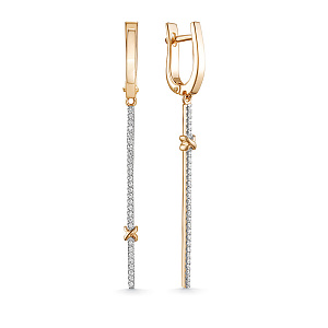 Серьги из красного золота с бриллиантами