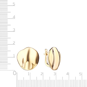 Серьги с английским замком из серебра с позолотой