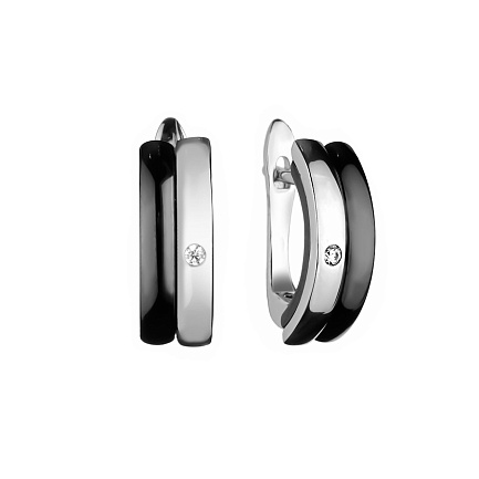 Серьги с английским замком из серебра с керамикой