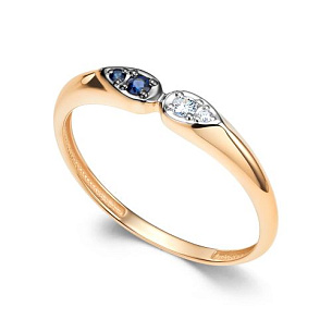 Кольцо из красного золота с бриллиантом