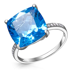 Кольцо из белого золота с бриллиантом