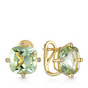 Серьги с английским замком из желтого золота с бриллиантами