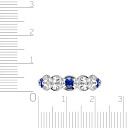 Кольцо из белого золота с бриллиантами, сапфирами